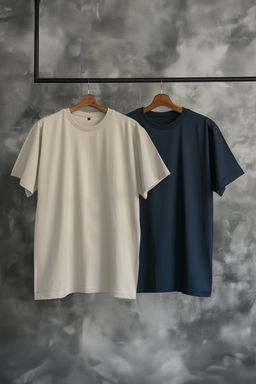 Tas-Lacivert Buyuk Beden 2li Paket Regular/Normal Kesim T-Shirt TMNSS24BF00002