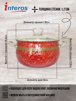 ///ЭМ_Кастрюля "Арабская ночь" 2,1л глубокая ст.кр. арт. 1818.1////////////////