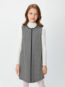 20240200111, Платье детское для девочек Pover черно-белый