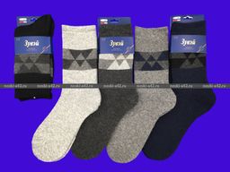 Цена за 12 пар. Зувей носки мужские ангора + шерсть однотонные 41-45 (фактически 41-44)  фото 24