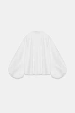 POPLIN PUFF SLEEVE SHIRT - Zara фото 10