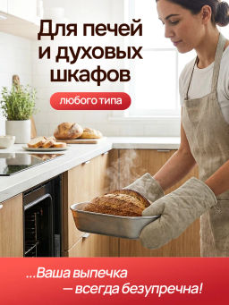 Форма хлебная Kukmara Х010 овальная низкая алюминий  фото 3