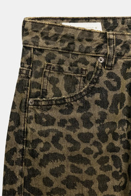 JEANS TRF BAGGY ESTAMPADO ANIMAL / Verde - Zara фото 6