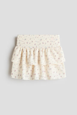 Falda estampada de volantes