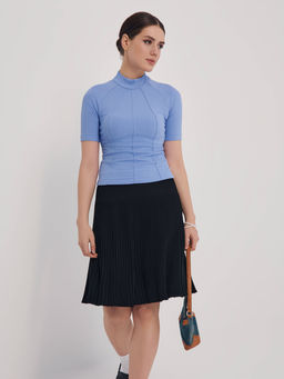 CONTE Джемпер в рубчик с имитацией корсета LD 2629 cornflower - Conte elegant фото 2