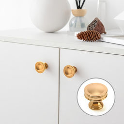 Ручка-кнопка мебельная CAPPIO PK324, d=30 мм, золото, 8 шт. TMP .