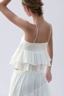 Top de volantes con efecto arrugado - H&m фото 6
