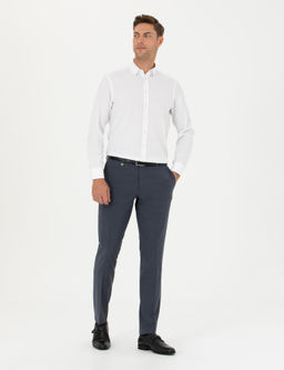 Koyu Mavi Slim Fit Y_nl_ Kuma_ Pantolon