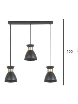 Светильник подвесной TR8469, 3хE27, 60 Вт, 55×13.5×100 см, чёрный