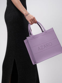 Сумка кожаная Azaro 30586 фиолетовая лаванда