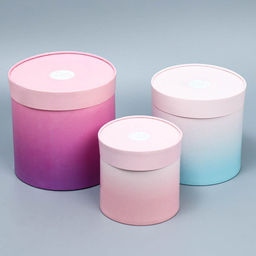 Набор шляпных коробок 3 в 1 Градиент, 13 х 13 - 18 х 18 см