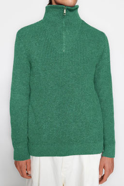 TRENDYOL MAN Ekru Regular Fit Yunlu Fermuarl? Bal?kc? Yaka Triko Kazak TMNAW22KZ0347 - Trendyolmilla фото 4