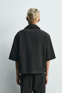 CAMISA RELAXED FIT TEXTURA IRREGULAR / Gris oscuro - Zara фото 3