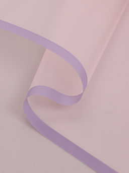 Цена за 20 шт. Пленка для цветов и букетов «Полупрозрачная кайма», нежная сирень, 57×57 см