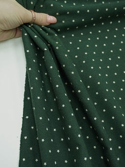 Теплый хлопок Мелкие звезды на т.пихтово-зеленом, ш.1.48м, хлопок-100%, 160гр/м.кв - Купава фото 8