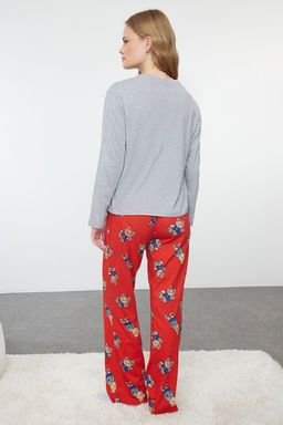 Trendyolmilla Kad?n Couple/Cift Gri Melanj Ay?c?kl? Orme Pijama Tak?m? THMAW25PT00165  фото 6