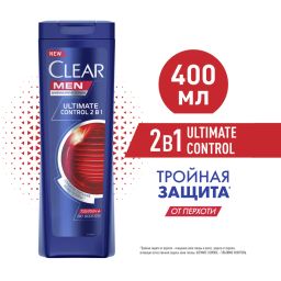 CLEAR шампунь 400мл Муж 2в1 ULTIMATE CONTROL