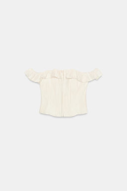 TOP CORSETERO ENCAJE / Crudo - Zara фото 4