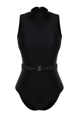 TRENDYOLMILLA Siyah Kemerli Halter Yaka Regular Mayo TBESS24MA00101 фото 6