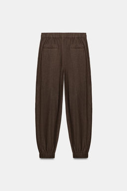 PANTAL?N JOGGER BAJO PU?O / Marr?n oscuro