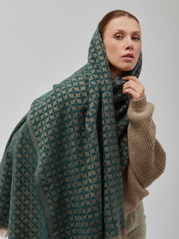 В составе шерсть и кашемир! теплый двусторонний палантин - Tantino фото 11