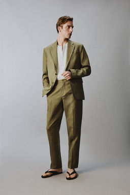 PANTAL?N TRAJE 100% LINO / Aceite