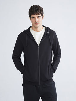 Kap??onlu Erkek Fermuarl? Sweatshirt