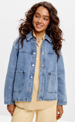 Куртка джинс F612-1259 middle blue - Fine joyce фото 10