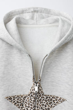 ANIMAL PRINT STAR ZIP-UP HOODIE - Zara фото 3