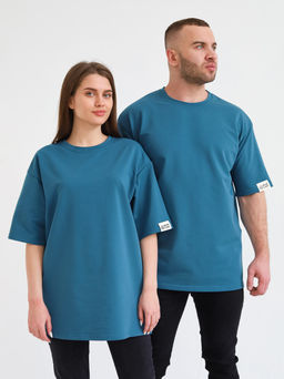 Футболка oversize Bearcape Ф2 (светлая бирюза)