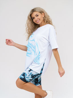 910 Костюм "белый/голубой"