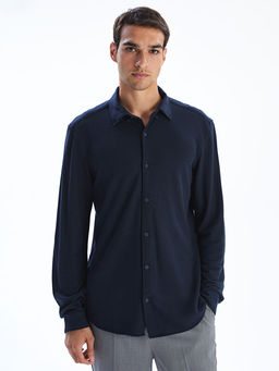 Slim Fit Uzun Kollu Erkek Dokulu G?mlek