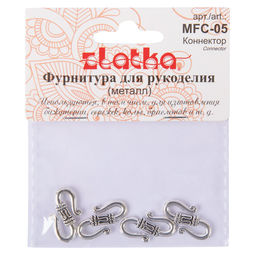 Zlatka Коннектор MFC-05 13 х 22 мм 10 шт 01 под античное серебро  фото 3