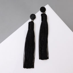 Серьги «Кисти» гармония, цвет чёрный, L кисти 8.5 см