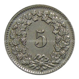 Монета 5 раппенов 1954 года B Швейцария