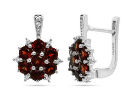 Серьги из серебра гранат, Диас2