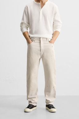PAINT SPLATTER STRAIGHT-LEG JEANS - Zara фото 2