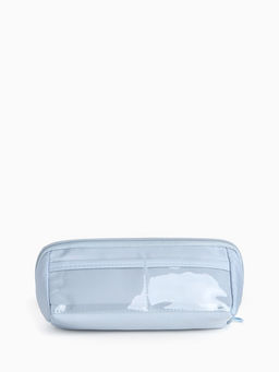 Косметичка на молнии, маленькая, с отделами, голубая