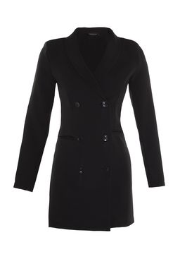 TRENDYOLMILLA Indigo Dugme Detayl? Dokuma Mini Ceket Dokuma Elbise TWOAW23EL00291 фото 6