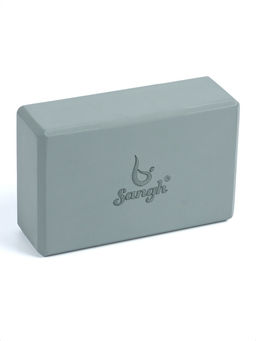 Блок для йоги 23×15×7.5 см, вес 120 г, серый