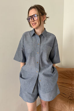Костюм женский SET084/01/Серо-голубой, белый - M&G all natural фото 4