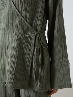 Kruvaze Yaka Dokulu Kad?n Kimono