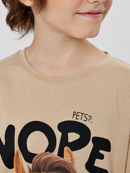 Комплект для мальчиков бежевый с принтом лошадей - Mark formelle фото 4