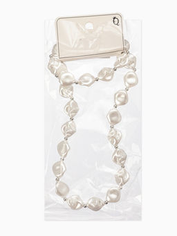 Набор 2 предмета: бусы, браслет «Жемчуг барочный. Ромб», 40/18 см, белый в серебре