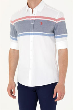 Мужская белая рубашка с длинным рукавом Неожиданная скидка в корзине - U.s. polo assn фото 6