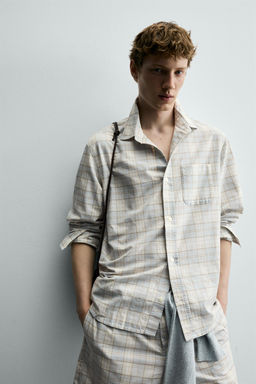 CAMISA REGULAR FIT CUADROS / Celeste - Zara фото 6