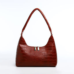 Сумка-багет на молнии, цвет бордовый