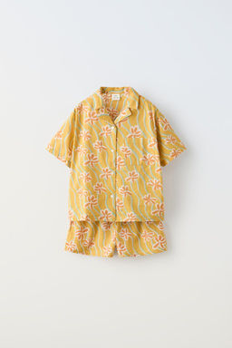 6-14 YAS/ DUGMELI CICEKLI PIJAMA TAKIMI