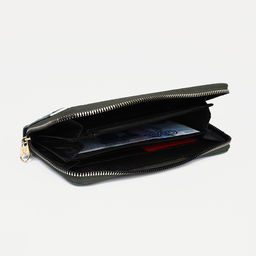 Кошелёк на молнии, большой, четыре отделения, зелёный