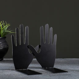 Держатель - подставка для книг «Ладони», набор 2 шт., 15×10×10 см, чёрный